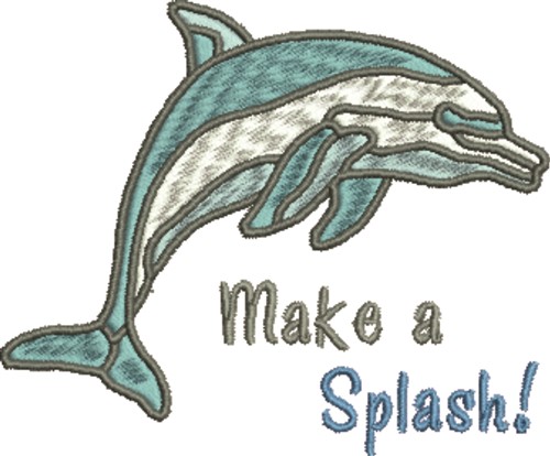 Dolphin Splash Machine Embroidery Design
