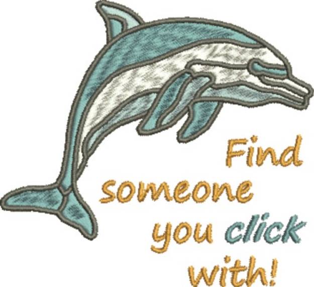 Picture of Dolphin Click Machine Embroidery Design