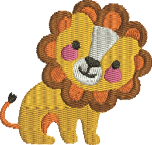 Friendly Lion  Machine Embroidery Design