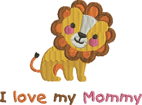 Friendly Lion Love Machine Embroidery Design