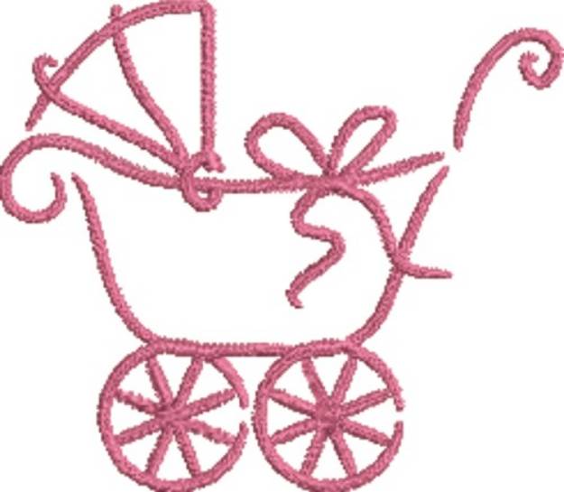 Picture of Girl Baby Carriage  Machine Embroidery Design