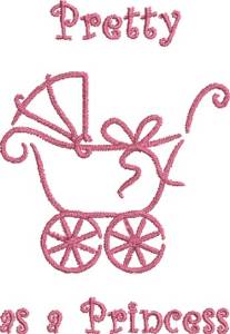 Picture of Girl Baby Carriage Princess Machine Embroidery Design