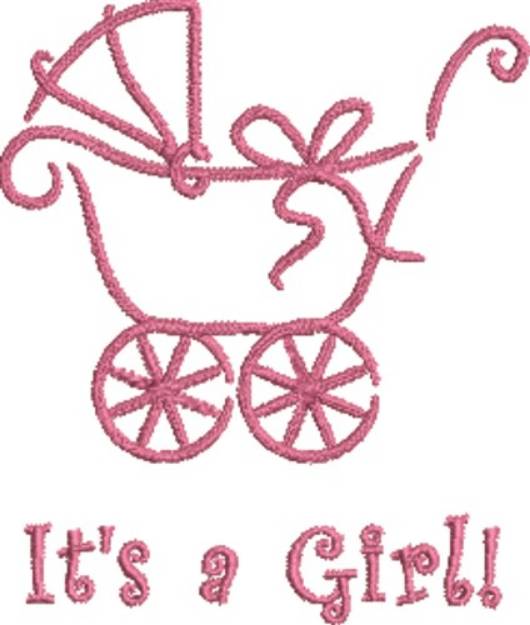Picture of Girl Baby Pram Machine Embroidery Design