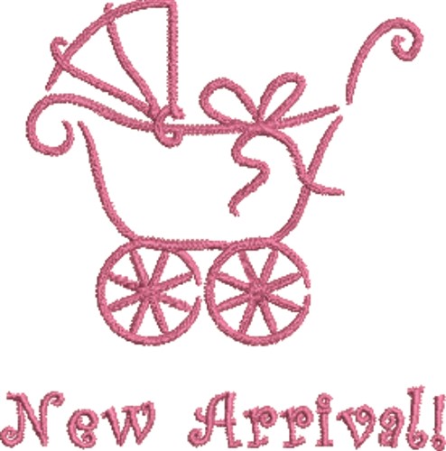 New Girl Baby Carriage Machine Embroidery Design