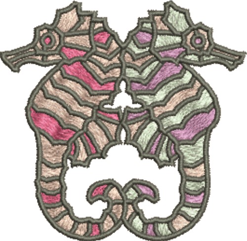 Seahorse Pair  Machine Embroidery Design