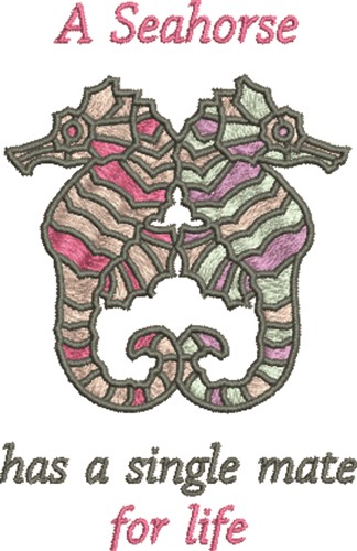 Seahorse Mate Machine Embroidery Design