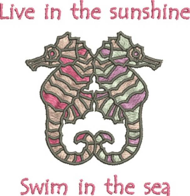 Picture of Seahorse Swim Machine Embroidery Design