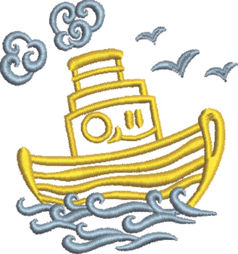 Tugboat  Machine Embroidery Design