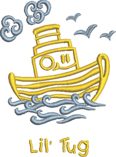 Lil' Tugboat Machine Embroidery Design