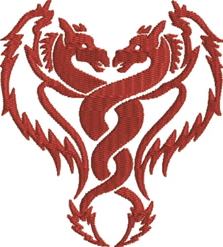 Twin Dragons  Machine Embroidery Design