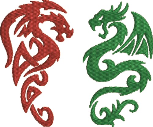 Dragon Pair Machine Embroidery Design