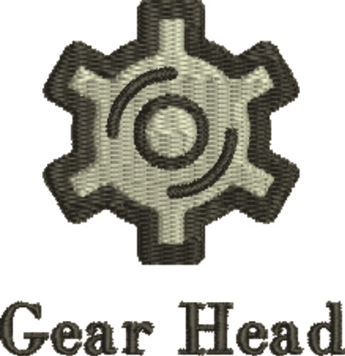 Gear Head Machine Embroidery Design