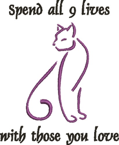 9 Lives Machine Embroidery Design