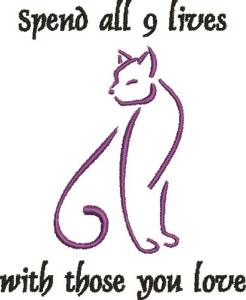 Picture of 9 Lives Machine Embroidery Design