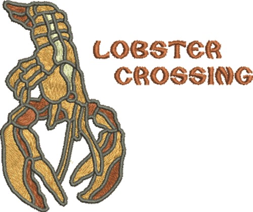 Lobster Crossing Machine Embroidery Design