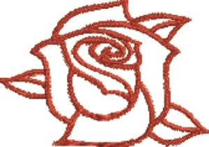 Picture of Rose Outline Machine Embroidery Design