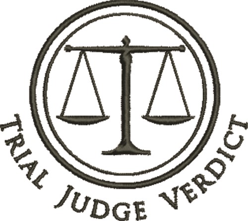 Trial Judge Machine Embroidery Design