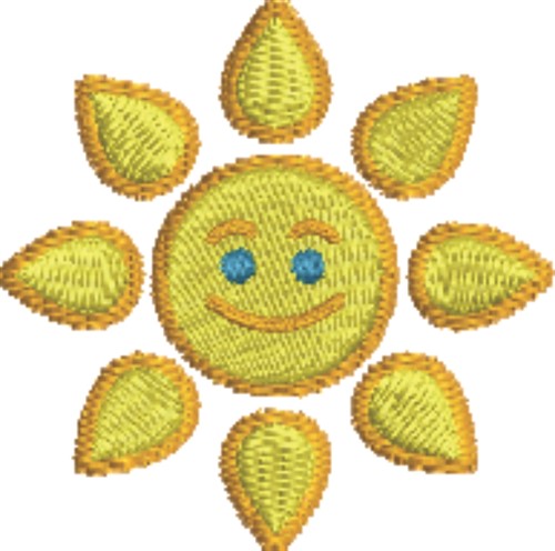 Happy Sun Machine Embroidery Design