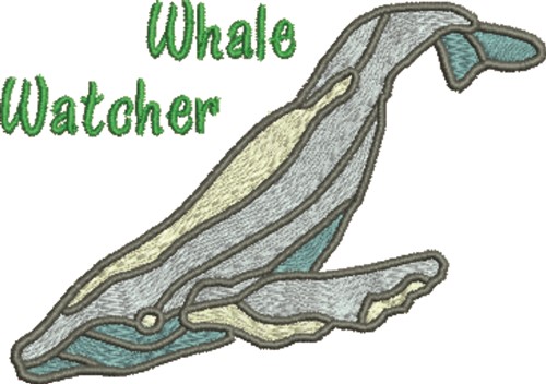 Whale Watcher Machine Embroidery Design