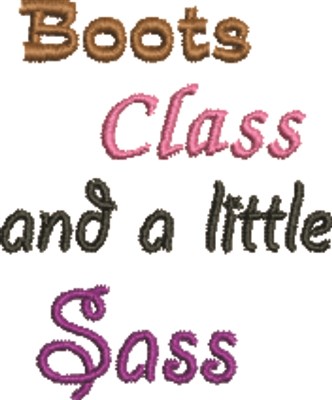 Boots Class Sass Machine Embroidery Design