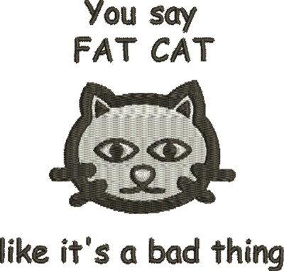 Fat Cat Machine Embroidery Design