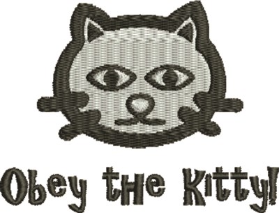 Obey The Kitty Machine Embroidery Design