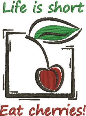 Eat Cherries Machine Embroidery Design