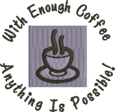 With Coffee Machine Embroidery Design