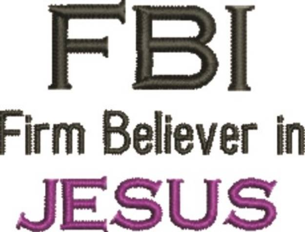 Picture of FBI Jesus Machine Embroidery Design