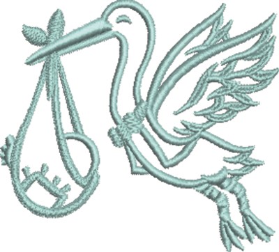 Stork & Baby Machine Embroidery Design