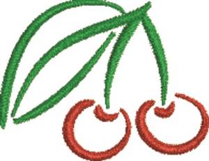 Picture of Cherries Outline Machine Embroidery Design