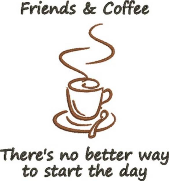 Picture of Friends & Coffee Machine Embroidery Design