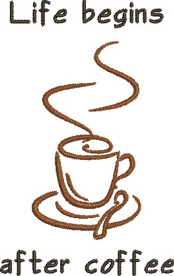 After Coffee Machine Embroidery Design