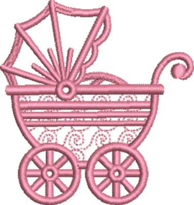 Girl Carriage Machine Embroidery Design