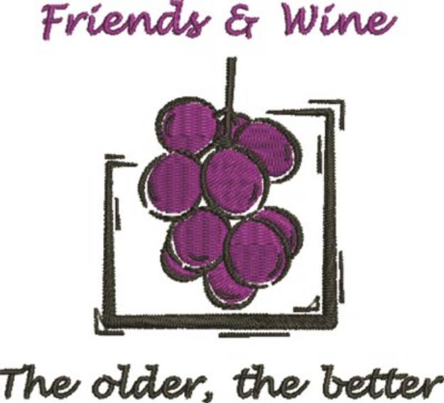 Picture of Friends & Wine Machine Embroidery Design