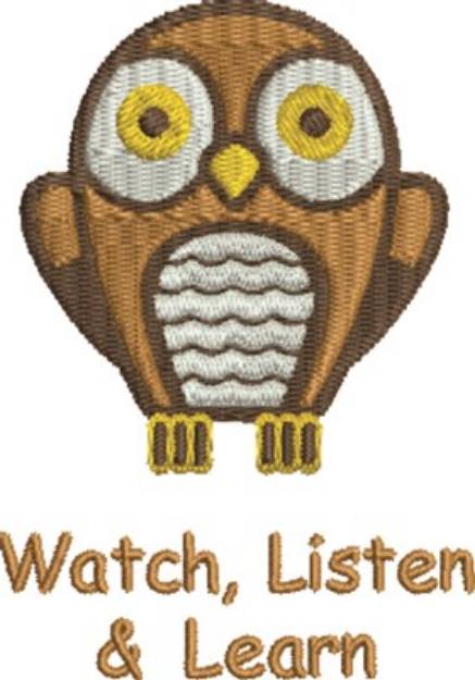 Picture of Watch Listen Learn Machine Embroidery Design