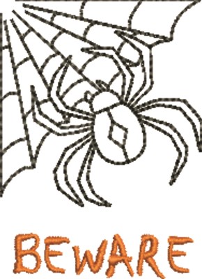 Spider Beware Machine Embroidery Design
