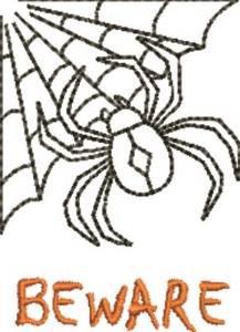 Picture of Spider Beware Machine Embroidery Design