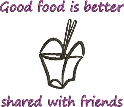Food Is Better Machine Embroidery Design