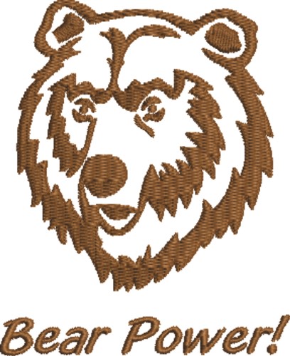 Bear Power Machine Embroidery Design