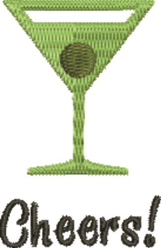 Martini Cheers Machine Embroidery Design