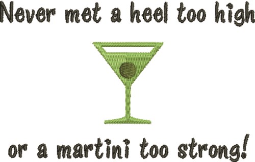 Martini Too Strong Machine Embroidery Design