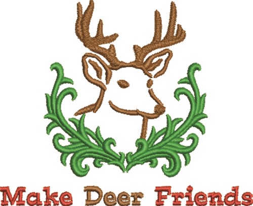 Deer Friends Machine Embroidery Design