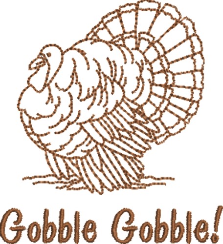 Gobble Turkey Machine Embroidery Design