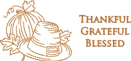 Thankful Grateful Machine Embroidery Design