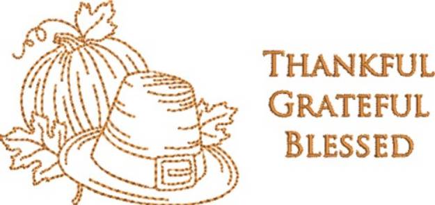 Picture of Thankful Grateful Machine Embroidery Design