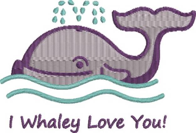 Picture of Whaley Love You Machine Embroidery Design
