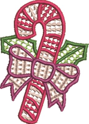 Candy Cane Machine Embroidery Design