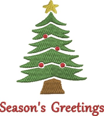 Seasons Greetings Tree Machine Embroidery Design