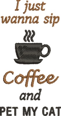 Sip Coffee Machine Embroidery Design